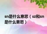 sn是什么意思（sz和sn是什么意思）