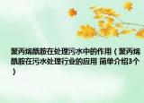聚丙烯酰胺在處理污水中的作用（聚丙烯酰胺在污水處理行業(yè)的應(yīng)用 簡單介紹3個）