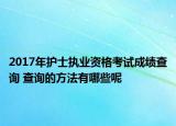 2017年護(hù)士執(zhí)業(yè)資格考試成績查詢 查詢的方法有哪些呢