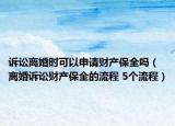 訴訟離婚時(shí)可以申請(qǐng)財(cái)產(chǎn)保全嗎（離婚訴訟財(cái)產(chǎn)保全的流程 5個(gè)流程）