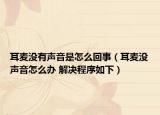 耳麥沒有聲音是怎么回事（耳麥沒聲音怎么辦 解決程序如下）