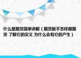 什么是期貨簡單講解（期貨新手怎樣做期貨 了解它的定義 為什么會有它的產(chǎn)生）