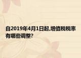 自2019年4月1日起,增值稅稅率有哪些調(diào)整?