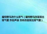 福特野馬改什么排氣（福特野馬改裝雙出排氣管 炸街聲浪 怎樣改裝雙出排氣管）