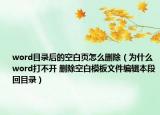 word目錄后的空白頁怎么刪除（為什么word打不開 刪除空白模板文件編輯本段回目錄）