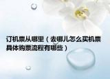 訂機票從哪里（去哪兒怎么買機票 具體購票流程有哪些）