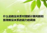 什么是數(shù)量關(guān)系對(duì)理解計(jì)算判斷和推理數(shù)量關(guān)系的能力的調(diào)查