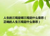 人生的三觀是哪三觀是什么意思（正確的人生三觀是什么意思）