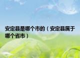 安定縣是哪個市的（安定縣屬于哪個省市）