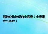 指地位比較低的小官吏（小吏是什么官職）