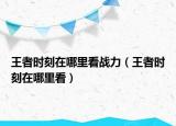 王者時(shí)刻在哪里看戰(zhàn)力（王者時(shí)刻在哪里看）