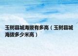 玉樹縣城海拔有多高（玉樹縣城海拔多少米高）