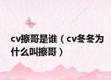 cv擦哥是誰（cv冬冬為什么叫擦哥）