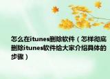 怎么在itunes刪除軟件（怎樣徹底刪除itunes軟件給大家介紹具體的步驟）