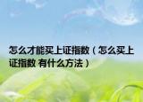 怎么才能買上證指數(shù)（怎么買上證指數(shù) 有什么方法）