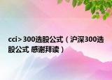 cci>300選股公式（滬深300選股公式 感謝拜讀）