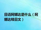 日語阿娜達(dá)是什么（阿娜達(dá)哇日文）