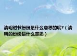 清明時節(jié)紛紛是什么意思的呢?（清明的紛紛是什么意思）