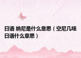 日語 納尼是什么意思（空尼幾哇日語什么意思）