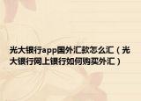 光大銀行app國外匯款怎么匯（光大銀行網(wǎng)上銀行如何購買外匯）