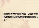 陜西所有大學(xué)排名列表（2018年陜西高校排名 陜西的大學(xué)排名有哪幾個(gè)）