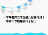 一年中的第三季度是幾月到幾月（一年第三季度是哪幾個月）