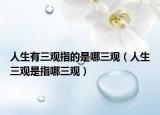 人生有三觀指的是哪三觀（人生三觀是指哪三觀）