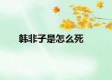韓非子是怎么死