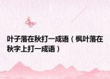 葉子落在秋打一成語（楓葉落在秋字上打一成語）