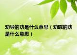 勸導(dǎo)的勸是什么意思（勸慰的勸是什么意思）