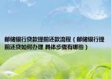 郵儲銀行貸款提前還款流程（郵儲銀行提前還貸如何辦理 具體步驟有哪些）