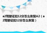 a2駕駛證扣12分怎么恢復A2（a2駕駛證扣12分怎么恢復）