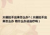 大便拉不出來(lái)怎么辦?（大便拉不出來(lái)怎么辦 有什么辦法治療嗎）