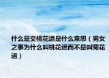 什么是交桃花運(yùn)是什么意思（男女之事為什么叫桃花運(yùn)而不是叫菊花運(yùn)）