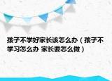 孩子不學(xué)好家長該怎么辦（孩子不學(xué)習(xí)怎么辦 家長要怎么做）