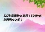 520到底是什么意思（520什么意思男女之間）