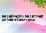 保健食品和藥的區(qū)別（保健食品與藥品的區(qū)別有哪些 哪個治療身體更有效）