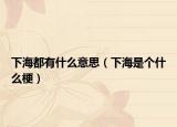 下海都有什么意思（下海是個(gè)什么梗）