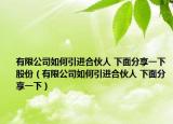 有限公司如何引進合伙人 下面分享一下股份（有限公司如何引進合伙人 下面分享一下）