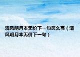 清風(fēng)明月本無價下一句怎么寫（清風(fēng)明月本無價下一句）