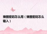 豬圈密碼怎么用（豬圈密碼怎么輸入）