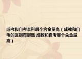 成考和自考本科哪個含金量高（成教和自考的區(qū)別有哪些 成教和自考哪個含金量高）