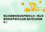筆記本的麥克風(fēng)沒有聲音怎么辦（筆記本麥克風(fēng)沒聲音怎么設(shè)置 我們可以這樣操作）