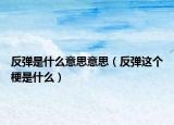 反彈是什么意思意思（反彈這個(gè)梗是什么）