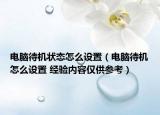 電腦待機狀態(tài)怎么設置（電腦待機怎么設置 經(jīng)驗內(nèi)容僅供參考）