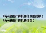 bips是指計(jì)算機(jī)的什么的簡稱（bips是指計(jì)算機(jī)的什么）