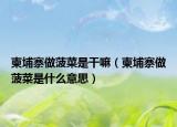 柬埔寨做菠菜是干嘛（柬埔寨做菠菜是什么意思）