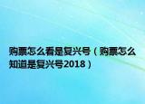 購(gòu)票怎么看是復(fù)興號(hào)（購(gòu)票怎么知道是復(fù)興號(hào)2018）