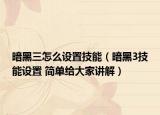 暗黑三怎么設置技能（暗黑3技能設置 簡單給大家講解）