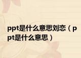 ppt是什么意思劉戀（ppt是什么意思）